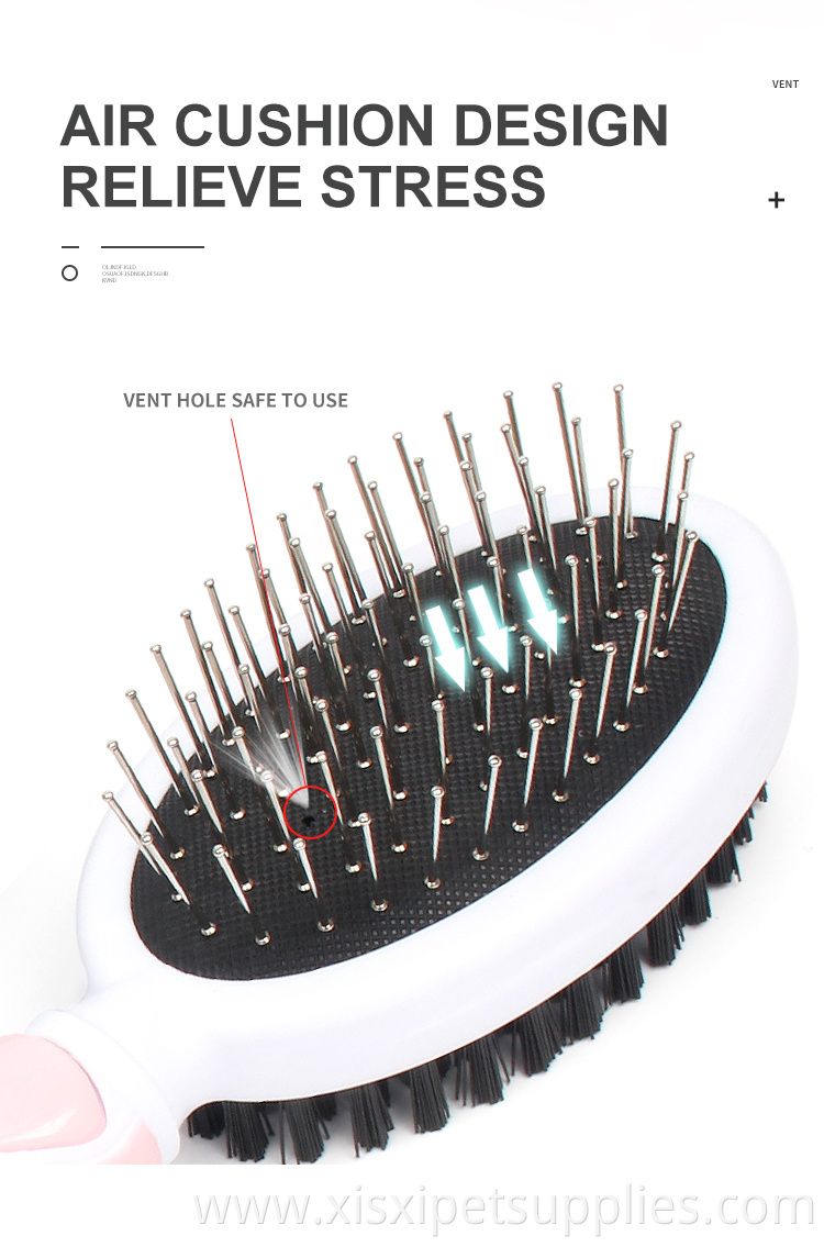 Factory Wholesale 2 In 1 Double Sided Cat Massage Comb Pet Dog Needle Grooming Comb